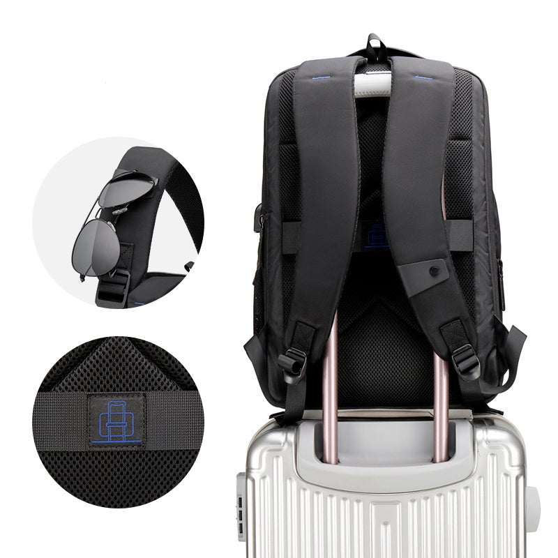 جولدن وولف GB00402 حقيبة ظهر للكمبيوتر المحمول مقاومة للماء وقابلة للتوسيع 15.4" - لون رمادي — جولدين وولف - Image 3